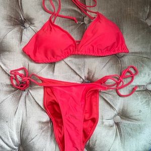Pretty Little Thing Red Cheeky Bikini